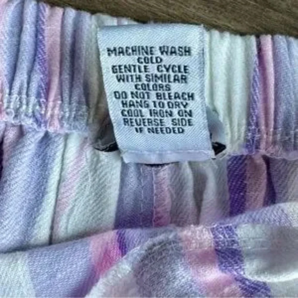 Olivia Kay Girls Set Ruffle Crop Top and Wide Leg Pants Pastel Stripes Size L/XL